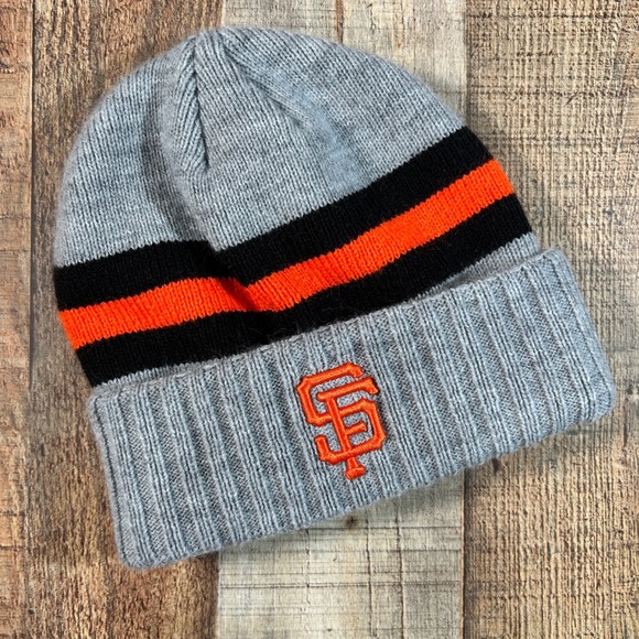 Nike Other - Nike San Francisco Giants Grey Black Orange Striped Cuffed Knit Beanie Hat MLB
